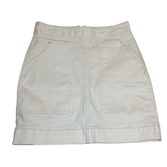 Spartina 449 Isla Denim Skirt in pearl white, Jean mini skirt, 8 - Picture 1 of 9
